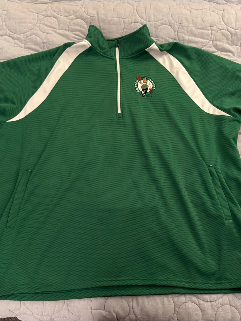 Men’s Big & Tall 6XL Boston Celtics Quarter Zip Jacket Embroidered NWOT NBA
